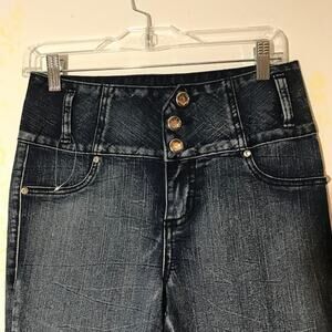 Amethyst Banded Stone Washed Stretchy Skinny Ladies Jeans Sz 30x31